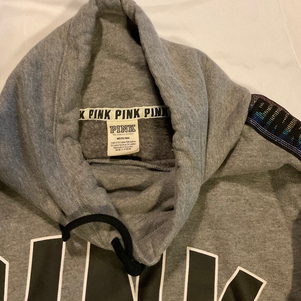 Pink Mock Turtleneck Hoodie-Medium - Picture 6 of 6